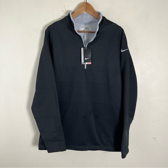 Nike Black Performance Golf Men's Dri-FIT ADV 1/2-Zip Golf Top Sweater SZ Large - Picture 1 of 14